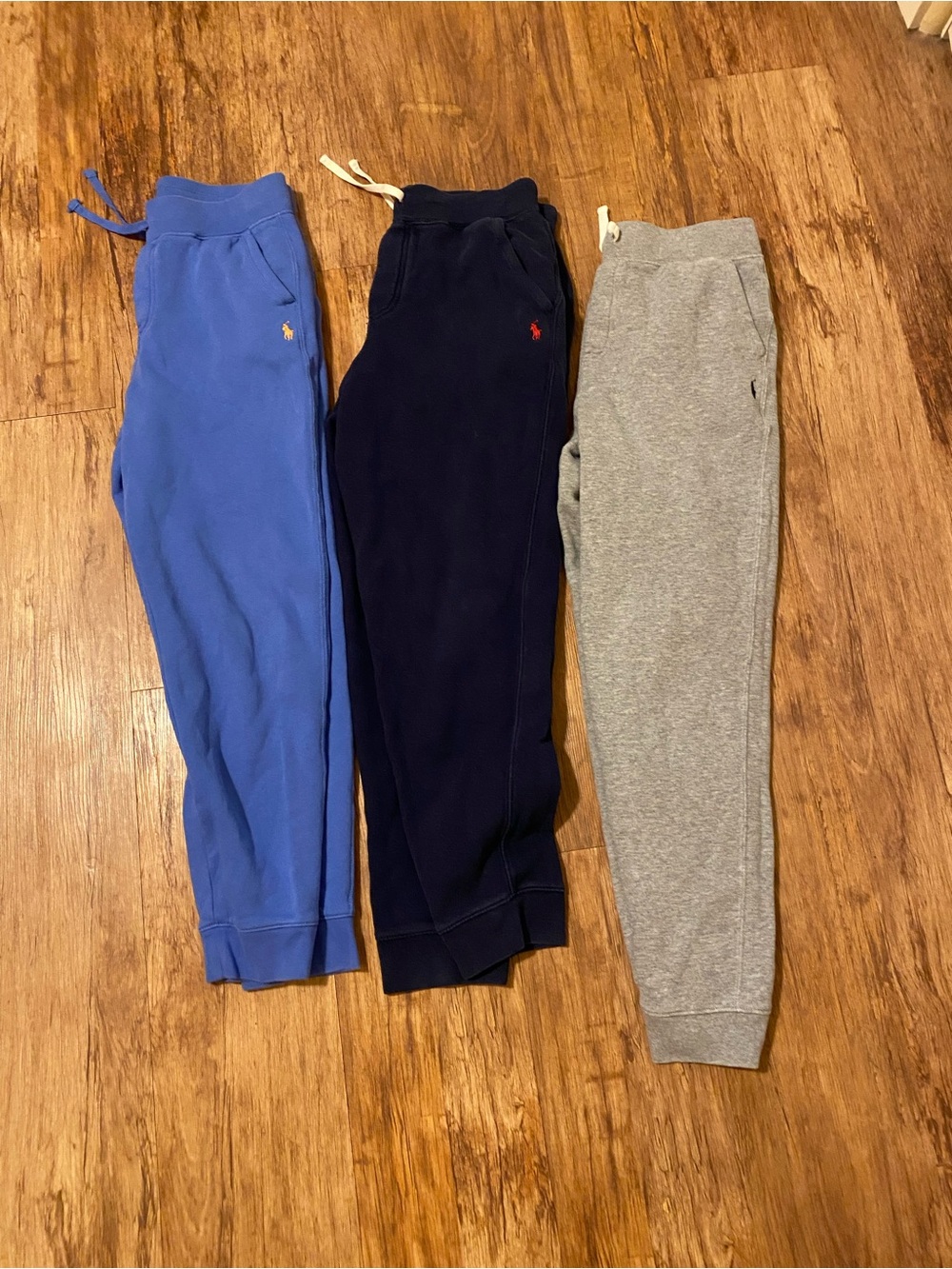 Set Of 3 Boy’s Size Large 14/16 Polo Ralph Lauren Joggers Blue Gray Navy